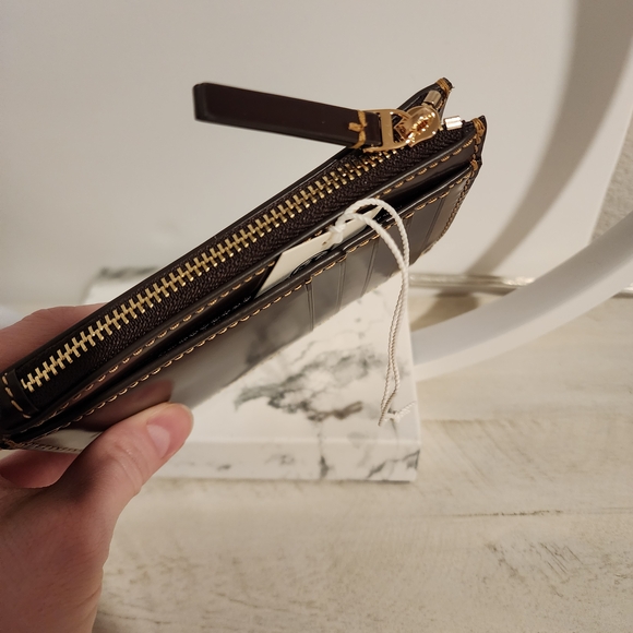 Tory Burch Brown Leather Card Holder - Picture 11 of 11